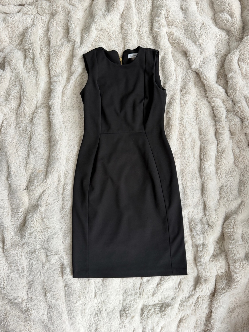 Calvin Klein Black Sleeveless Sheath Midi Dress